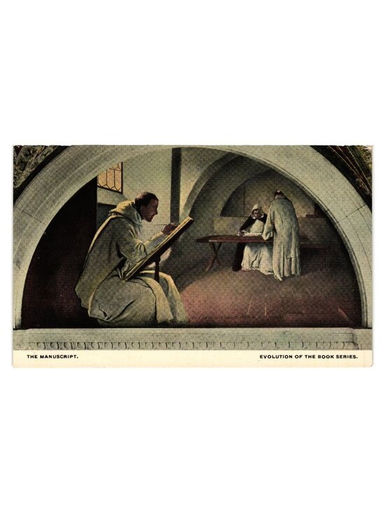 Vintage Postcard Manuscript Mural Evolution Library Of Congress John Alexander